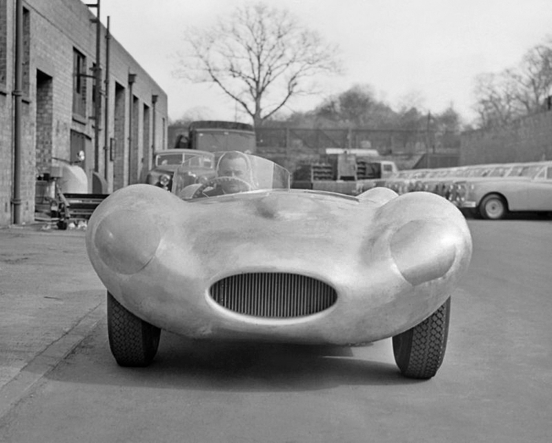 This image shows the quest for aerodynamic perfection while developing the model that replaced the race-winning Jaguar C-Type